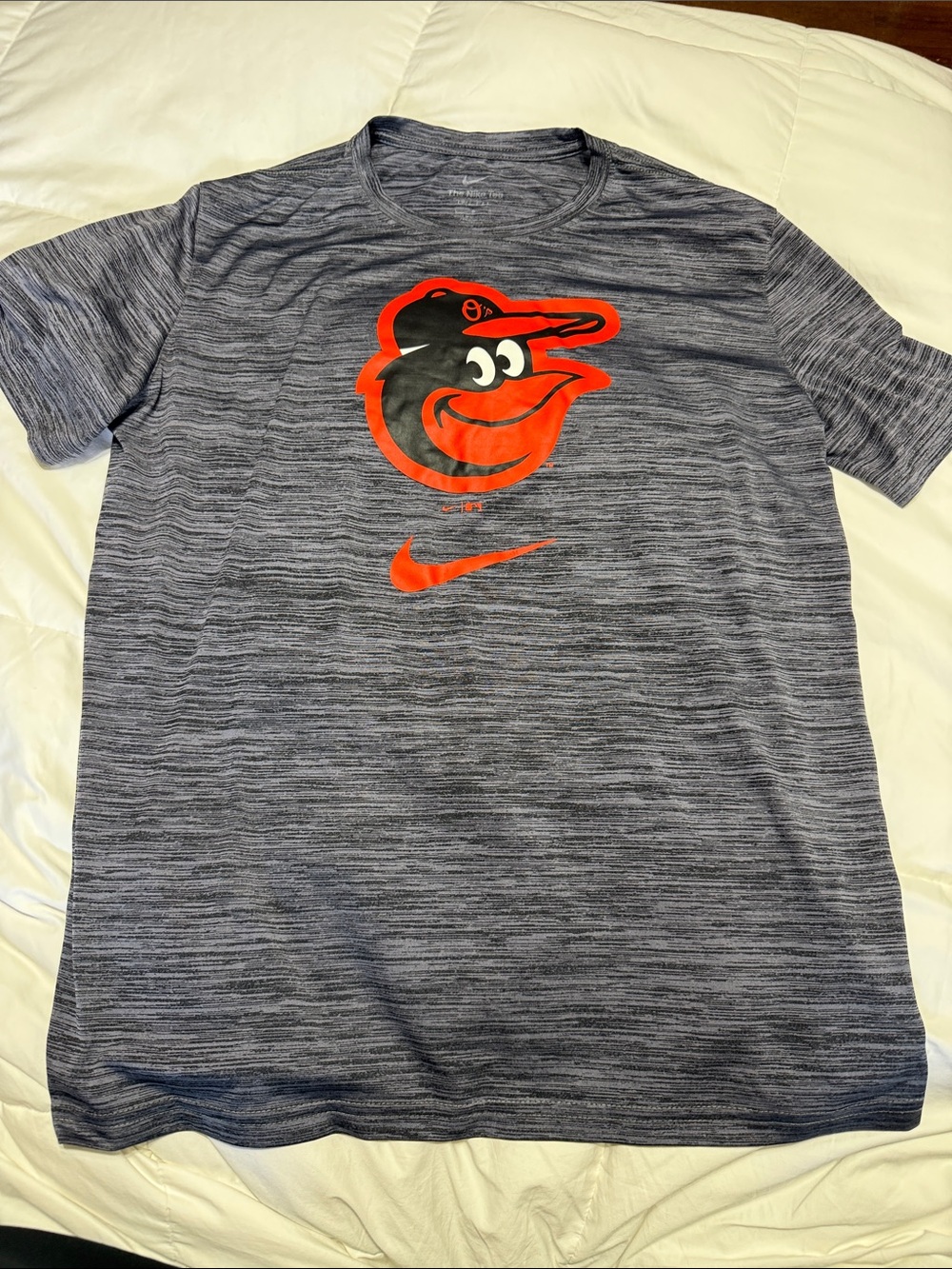 Nike Gray Heather Baltimore Orioles Logo Short Sleeve Tee